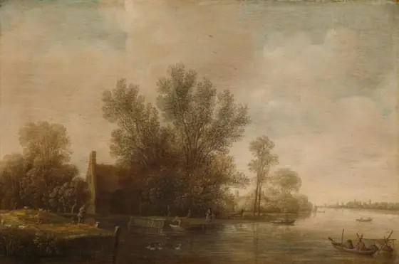 River Landscape, Pieter Jansz van Asch, c. 1630 - c. 1650, oil on panel