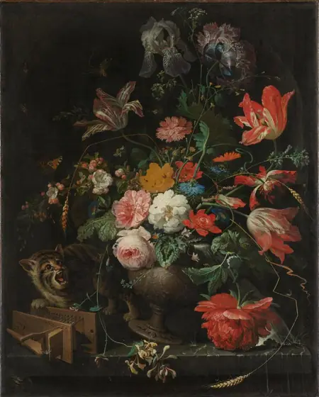 The Overturned Bouquet, Abraham Mignon, 1660 - 1679, oil on canvas
