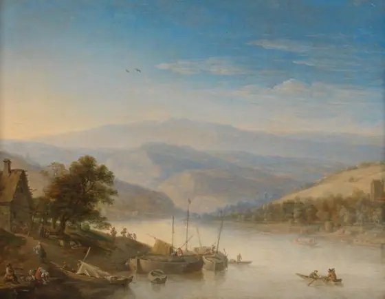 View of the Rhine River near Andernach, Herman Saftleven, 1655, oil on panel
