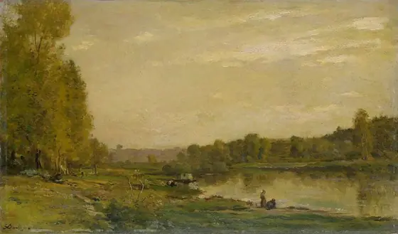 Landscape on the Oise, Charles-François Daubigny, 1872, oil on panel