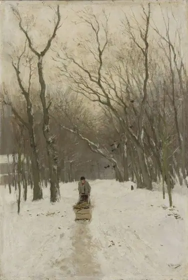 Winter in the Scheveningen Woods, Anton Mauve, 1870 - 1888, oil on canvas