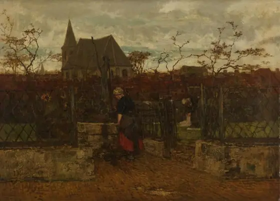 A Bleaching Field, Jacob Maris, 1870, oil on canvas