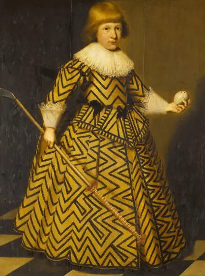 Portrait of a Boy with a Kolf Club, Wybrand de Geest, 1631, oil on panel