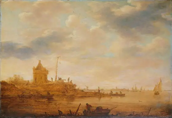 River View with Sentry Post, Jan van Goyen, 1644, oil on panel