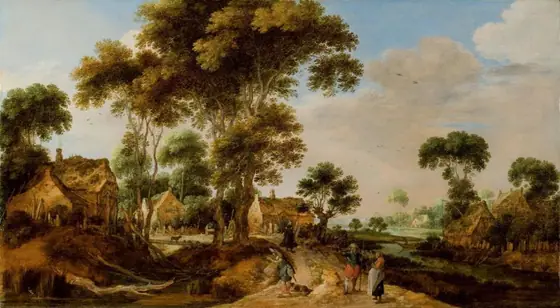The Country Road, Gillis Claesz de Hondecoeter, c. 1620 - c. 1625, oil on panel