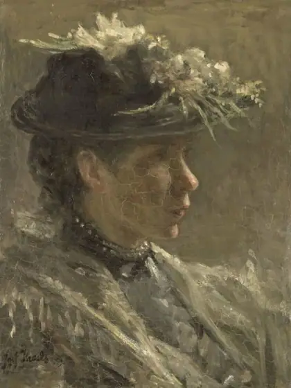 Study of Sijtje van Bemmel (1880-1963), Jozef Israëls, 1896, oil on panel