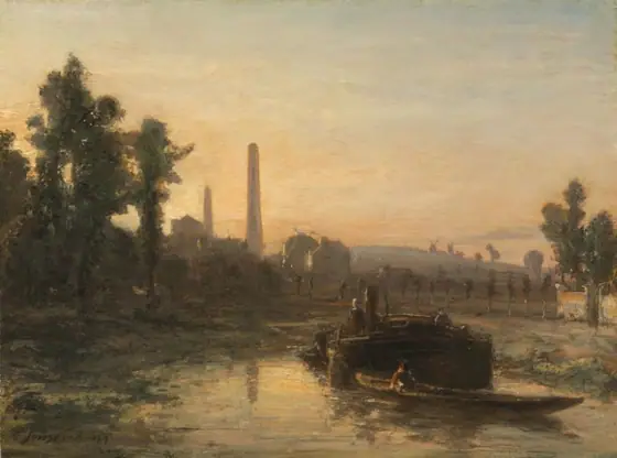 River View in France, possibly near Pontoise, Johan Barthold Jongkind, 1855, oil on canvas