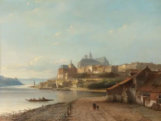 Rhine Fantasy, Kasparus Karsen, 1840 - 1870, oil on panel