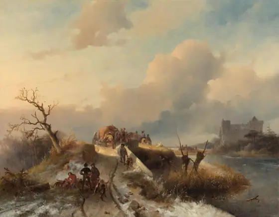 Return from the Hunt, Charles Rochussen, c. 1845, oil on canvas