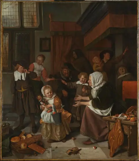 The Feast of St Nicholas, Jan Steen, 1665 - 1668, oil on canvas