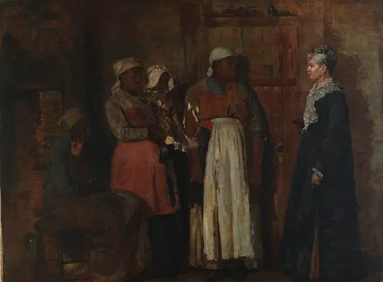 A Visit from the Old Mistress, Winslow Homer, 1876, oil on canvas