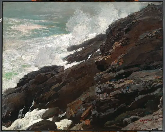 High Cliff, Coast of Maine, Winslow Homer, 1894, oil on canvas