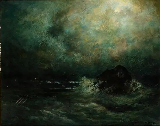 Great Silas at Night, Robert C. Minor, 1890, oil on paperboard