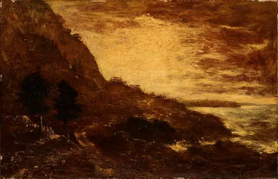 Sunset, Navarro Ridge, California Coast, Ralph Albert Blakelock, ca. 1870-1879, oil on canvas