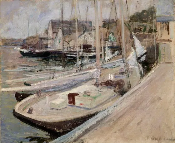 Fishing Boats at Gloucester, John Henry Twachtman, 1901, oil on canvas