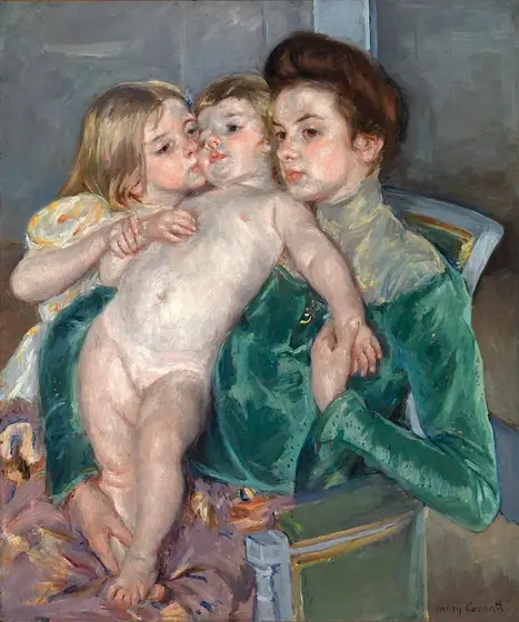 The Caress, Mary Cassatt, 1902, oil on canvas