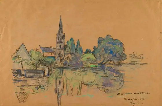 Landscape, Maxime Emile Louis Maufra, French, 1911, watercolor on paper