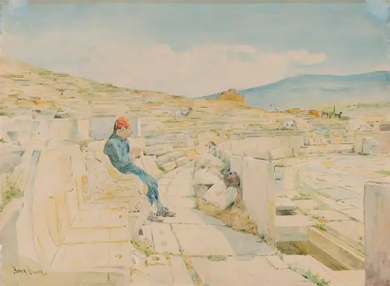 Theatre of Dionysus, Henry Bacon, 1839-1912, watercolor