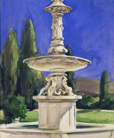 Marble Fountain in Italy, John Singer Sargent, ca. 1907, watercolor