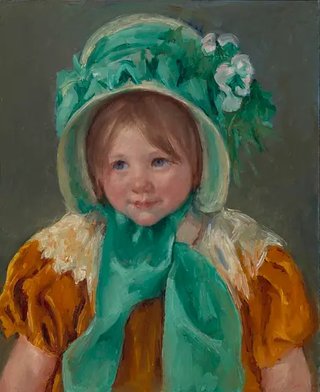 Sara in a Green Bonnet, Mary Cassatt, ca. 1901, oil on canvas