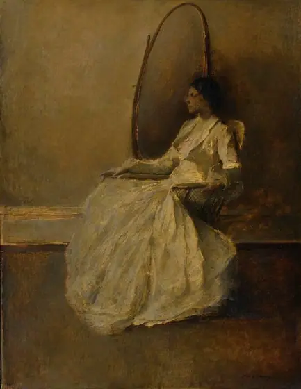 Lady in White (No. 1), Thomas Wilmer Dewing, ca. 1910, oil on canvas