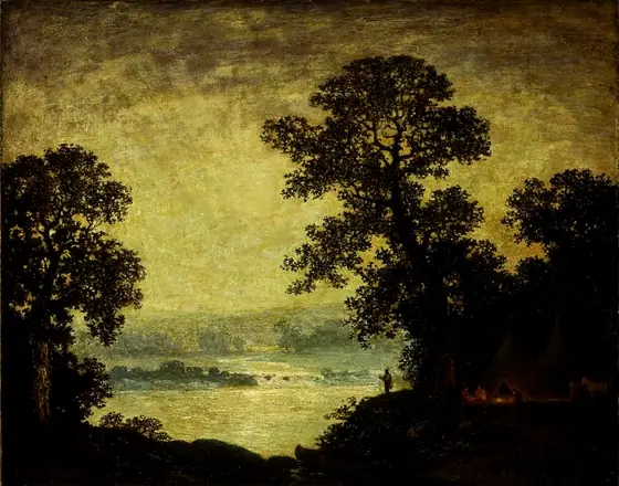 Moonlight, Indian Encampment, Ralph Albert Blakelock, 1885-1889, oil on canvas