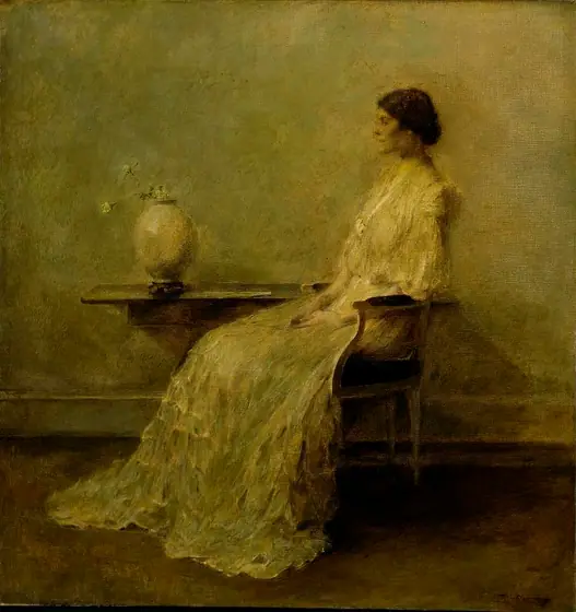 Lady in White (No. 2), Thomas Wilmer Dewing, ca. 1910, oil on canvas