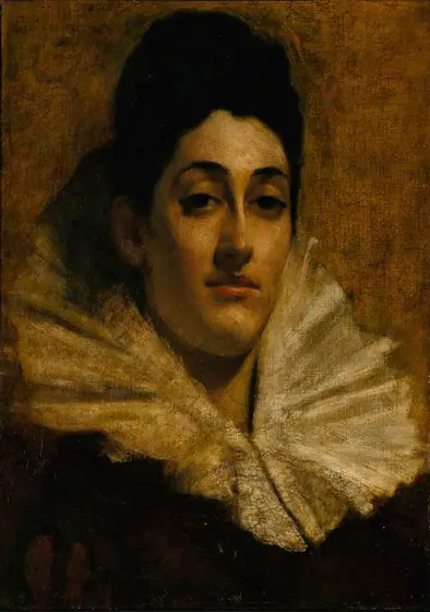 Portrait of Frances C. Houston, Thomas Wilmer Dewing, ca. 1880-1889, oil on canvas
