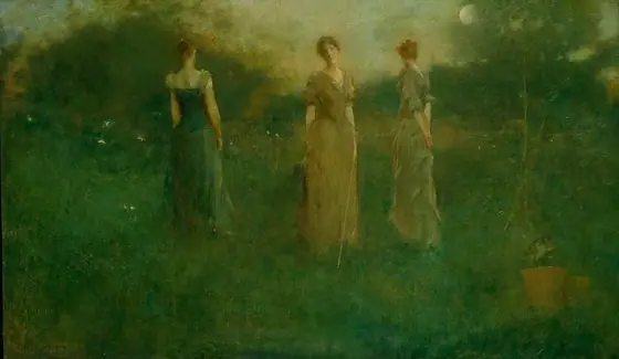 In the Garden, Thomas Wilmer Dewing, 1892-1894, oil on canvas