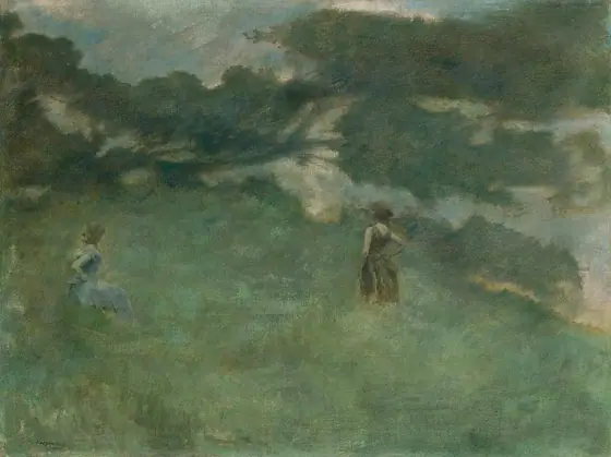 The Hermit Thrush, Thomas Wilmer Dewing, 1890, oil on canvas
