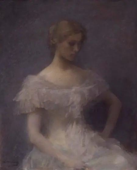 Young Girl Seated, Thomas Wilmer Dewing, 1896, oil on canvas