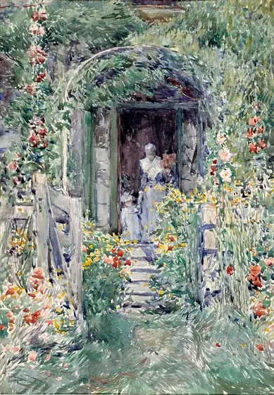 The Garden in Its Glory, Childe Hassam, 1892, watercolor on paper