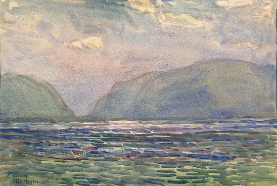 Noon above Newburgh, Childe Hassam, 1916, watercolor on paper