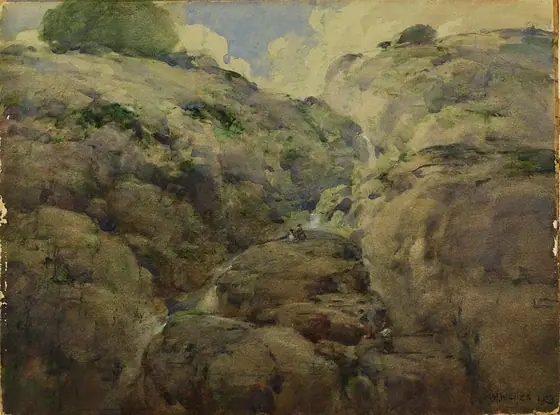 Mountain Gorge, Colorado, William Henry Holmes, 1923, watercolor
