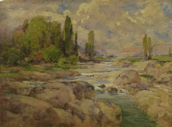 The Normal Rock Creek, William Henry Holmes, 1910, watercolor
