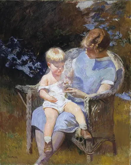 Marjorie and Little Edmund, Edmund Charles Tarbell, 1928, oil on canvas