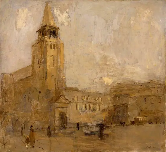 St. Germain des Pres no. II, Frank Edwin Scott, oil on canvas
