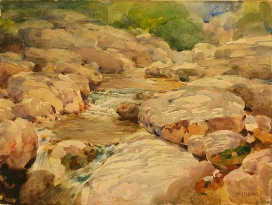 The Placid Potomac, William Henry Holmes, watercolor