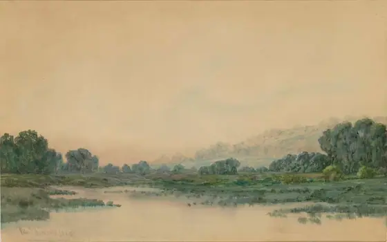Smoke from the City, Robert Burns Wilson, watercolor