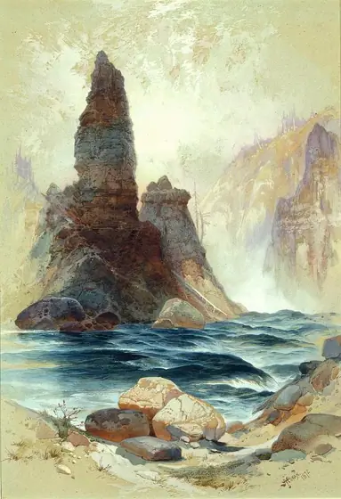 Above Tower Falls, Yellowstone, Thomas Moran, 1872, watercolor and gouache on paper