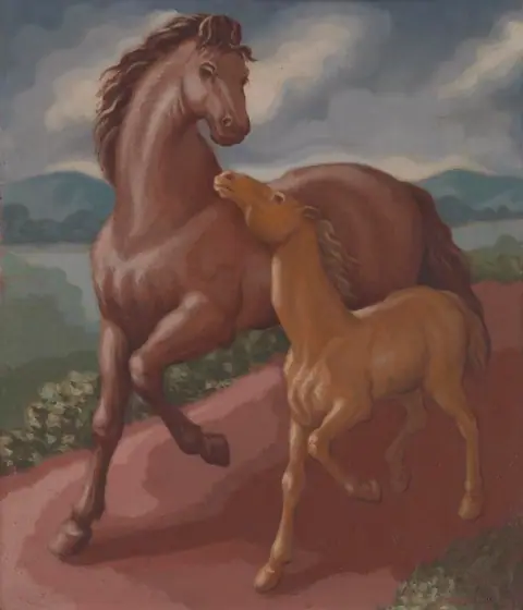 Filly and Colt, Frank Stamato, 1934, oil on canvas