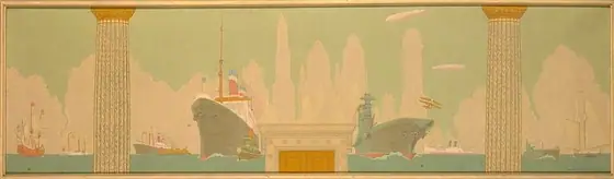 Shipping (mural study), Griffith Baily Coale, 1929, oil on canvas