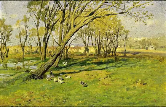 Hackensack, New Jersey, Fisher's Pond, Herman Hartwich, 1894, oil on canvas