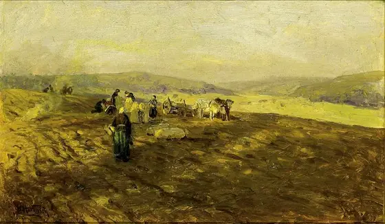 Potato Gleaners, Herman Hartwich, oil on canvas