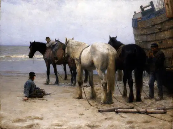 A Moment's Rest, William E. Norton, 1892, oil on canvas