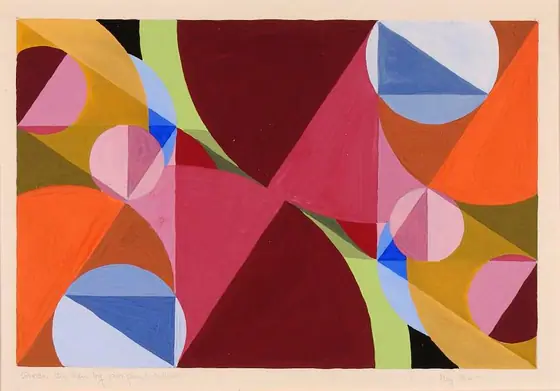 Area Broken by Perpendiculars, Joseph Schillinger, ca. 1934, opaque watercolor