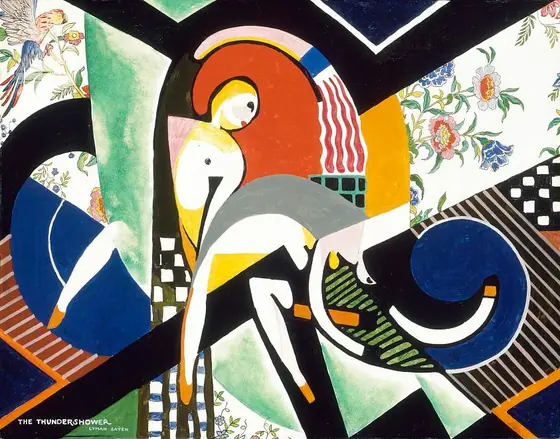 The Thundershower, H. Lyman Saÿen, ca. 1917-1918, tempera on wood