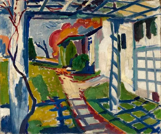Grape Arbor, H. Lyman Saÿen, ca. 1915, oil on canvas