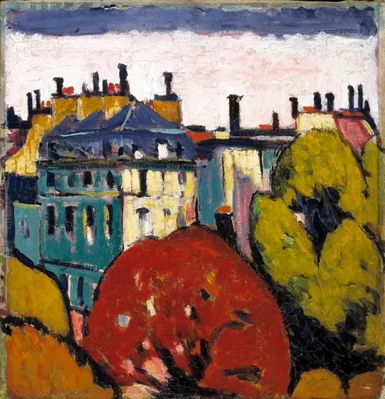 Landscape, Paris, H. Lyman Saÿen, 1912-1914, oil on canvas