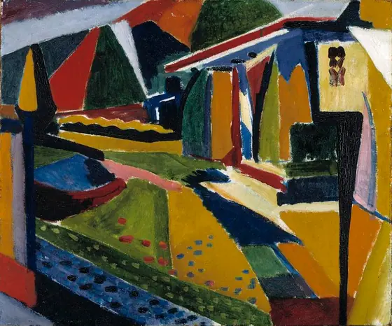 Abstract Landscape, H. Lyman Saÿen, 1915-1916, oil on canvas
